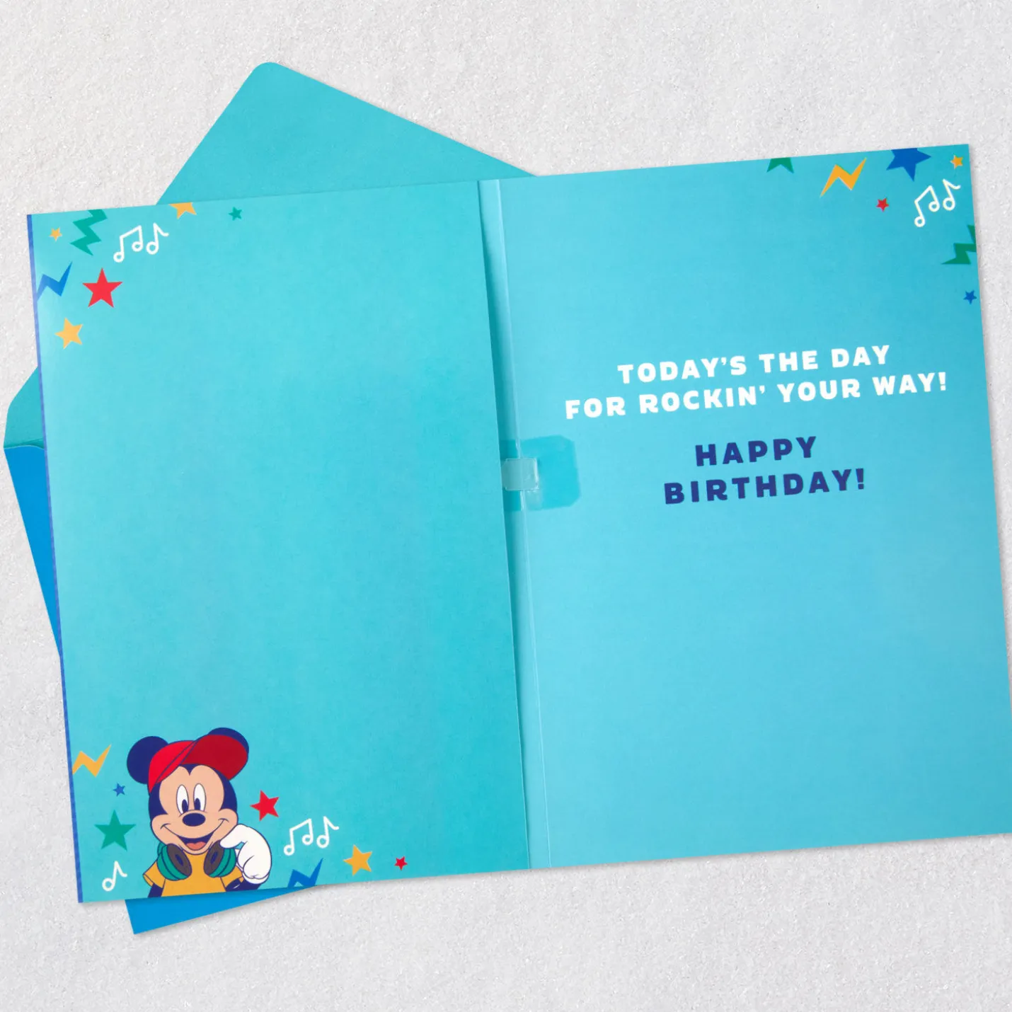 Disney Mickey Mouse Rockin' Your Way Musical 5th Birthday Card