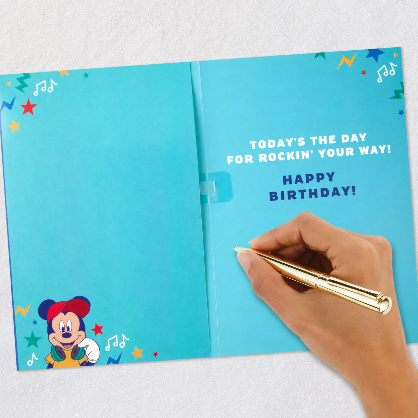 Disney Mickey Mouse Rockin' Your Way Musical 5th Birthday Card