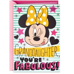 Disney Minnie Mouse Birthday Card for Granddaughter With Stickers