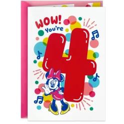 Disney Minnie Mouse Fun-tastic Musical 4th Birthday Card