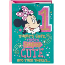 Disney Minnie Mouse Super Cute First Birthday Card