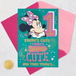 Disney Minnie Mouse Super Cute First Birthday Card