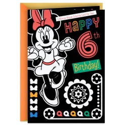 Disney Minnie Mouse You're a Special Girl 6th Birthday Coloring Card