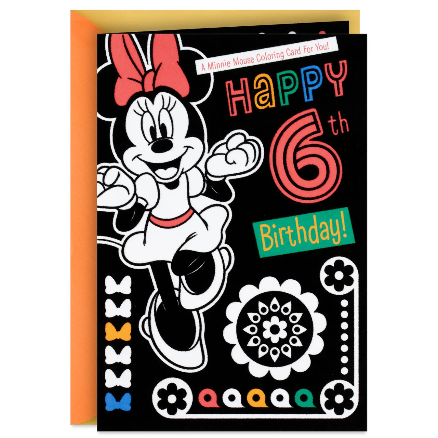 Disney Minnie Mouse You're a Special Girl 6th Birthday Coloring Card