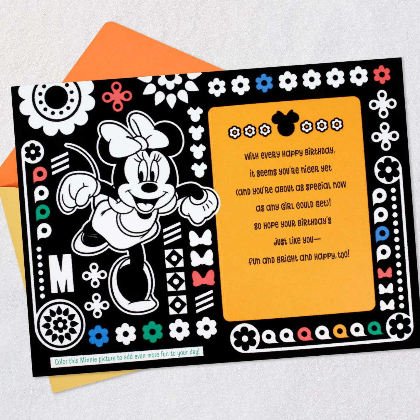 Disney Minnie Mouse You're a Special Girl 6th Birthday Coloring Card