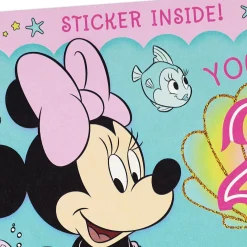 Disney Minnie Mouse You're Twice the Fun 2nd Birthday Card With Sticker