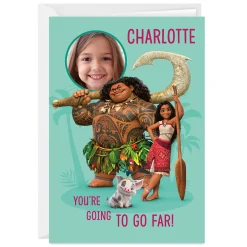 Disney Moana and Maui You'll Go Far Custom Birthday Card