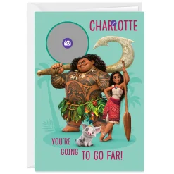 Disney Moana and Maui You'll Go Far Custom Birthday Card
