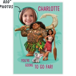 Disney Moana and Maui You'll Go Far Custom Birthday Card