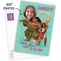 Disney Moana and Maui You'll Go Far Custom Birthday Card