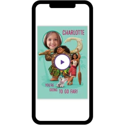 Disney Moana and Maui You'll Go Far Custom Birthday Card