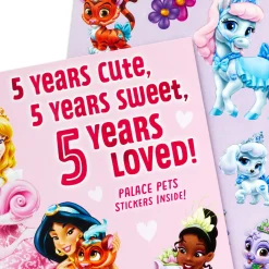 Disney Princesses Palace Pets 5th Birthday Card With Stickers for Her