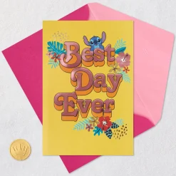 Disney Stitch Best Day Ever Birthday Card for Kids
