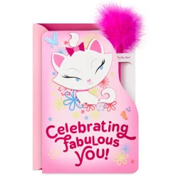 Disney The Aristocats Marie Purr-fectly Sweet Birthday Card for Kids With Feather-Topped Pen
