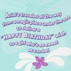 Disney The Little Mermaid Ariel Birthday Card With Keychain for Her