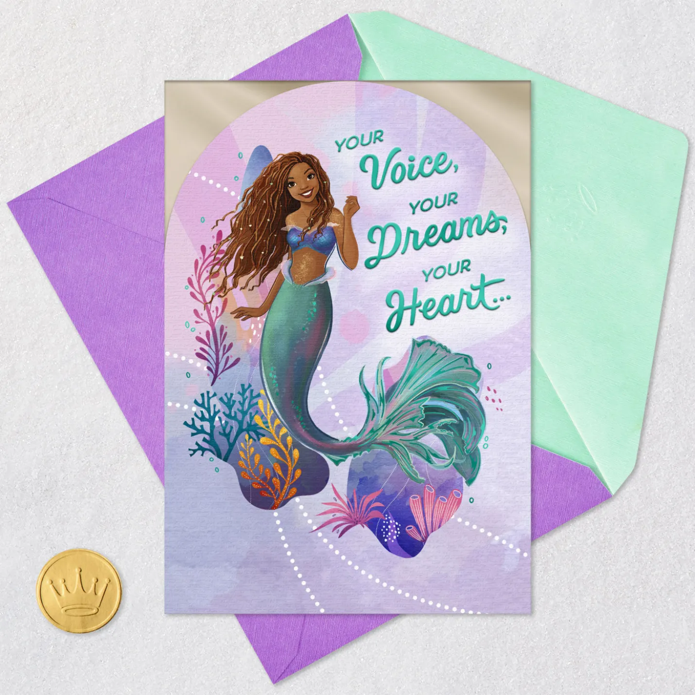 Disney The Little Mermaid Dreams and Heart Birthday Card
