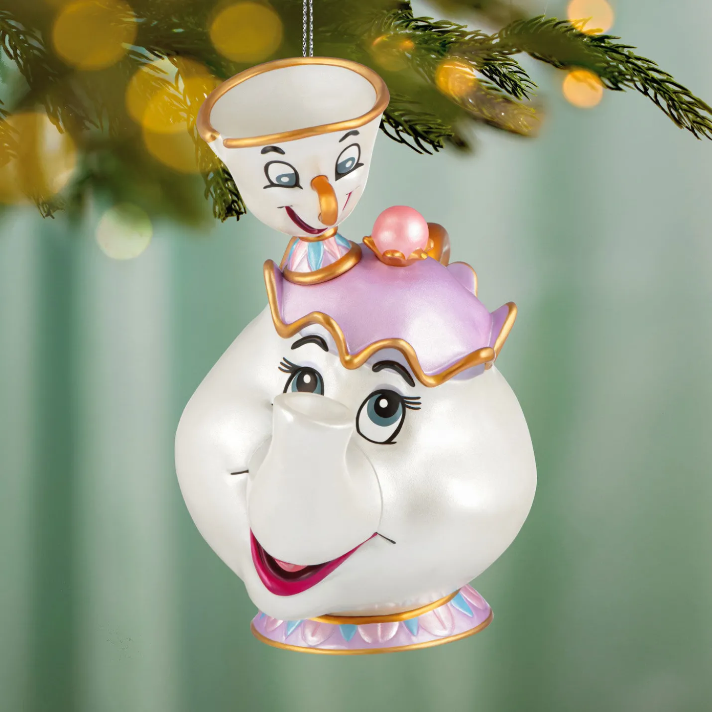 Disney Beauty and the Beast 35th Anniversary Mrs. Potts and Chip Ornament