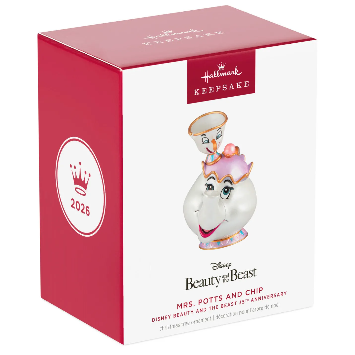 Disney Beauty and the Beast 35th Anniversary Mrs. Potts and Chip Ornament