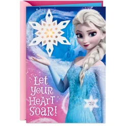 Disney Frozen Elsa Snowflake Musical Birthday Card With Light