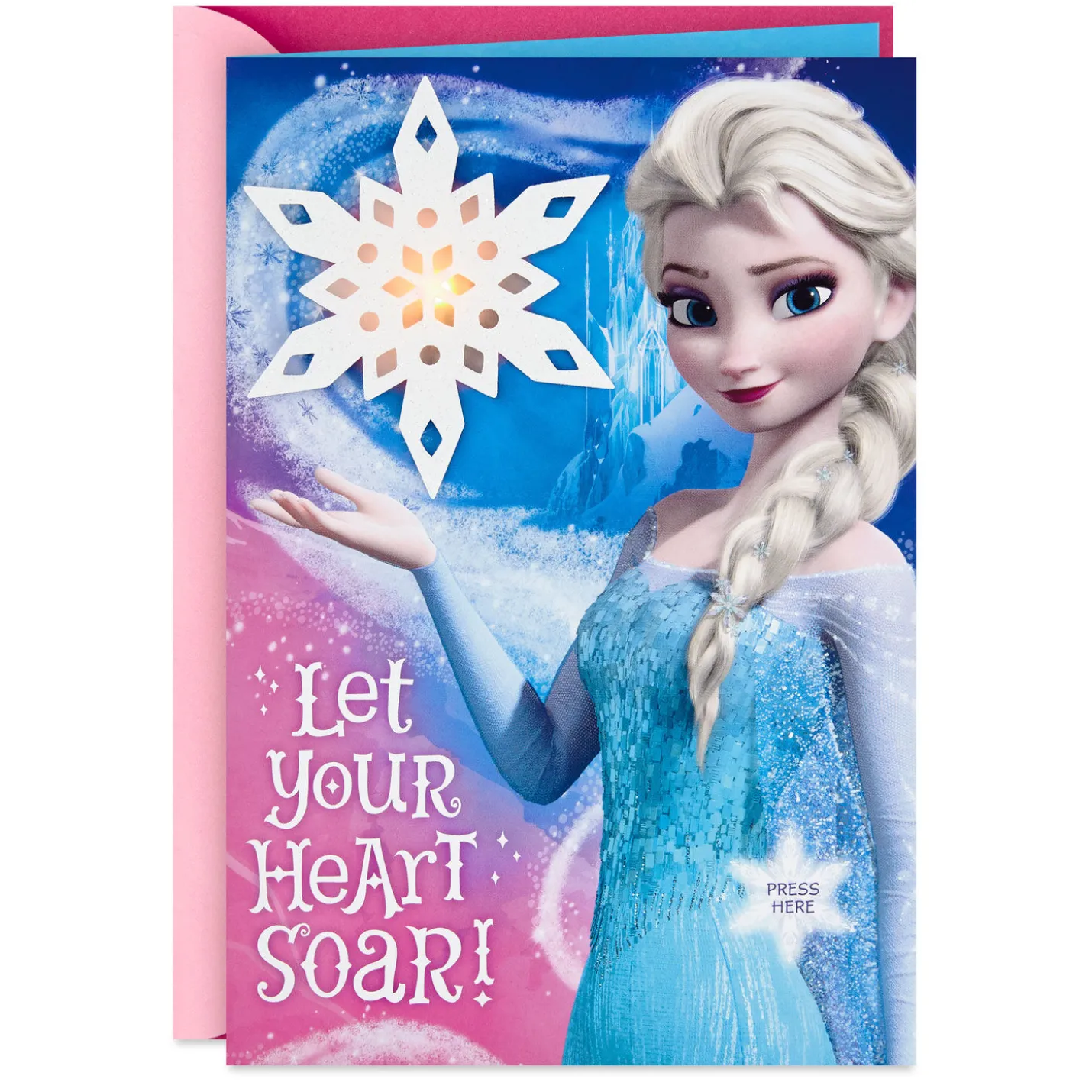 Disney Frozen Elsa Snowflake Musical Birthday Card With Light