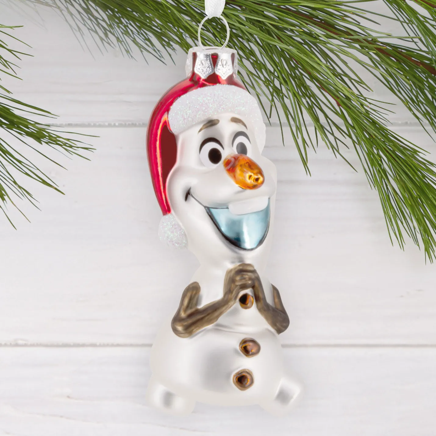 Disney Frozen Holiday Olaf Blown Glass Hallmark Ornament