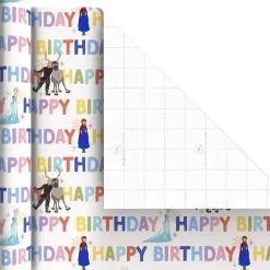 Disney Frozen 3-Pack Wrapping Paper Mini Roll Bundle, 45 sq. ft. total