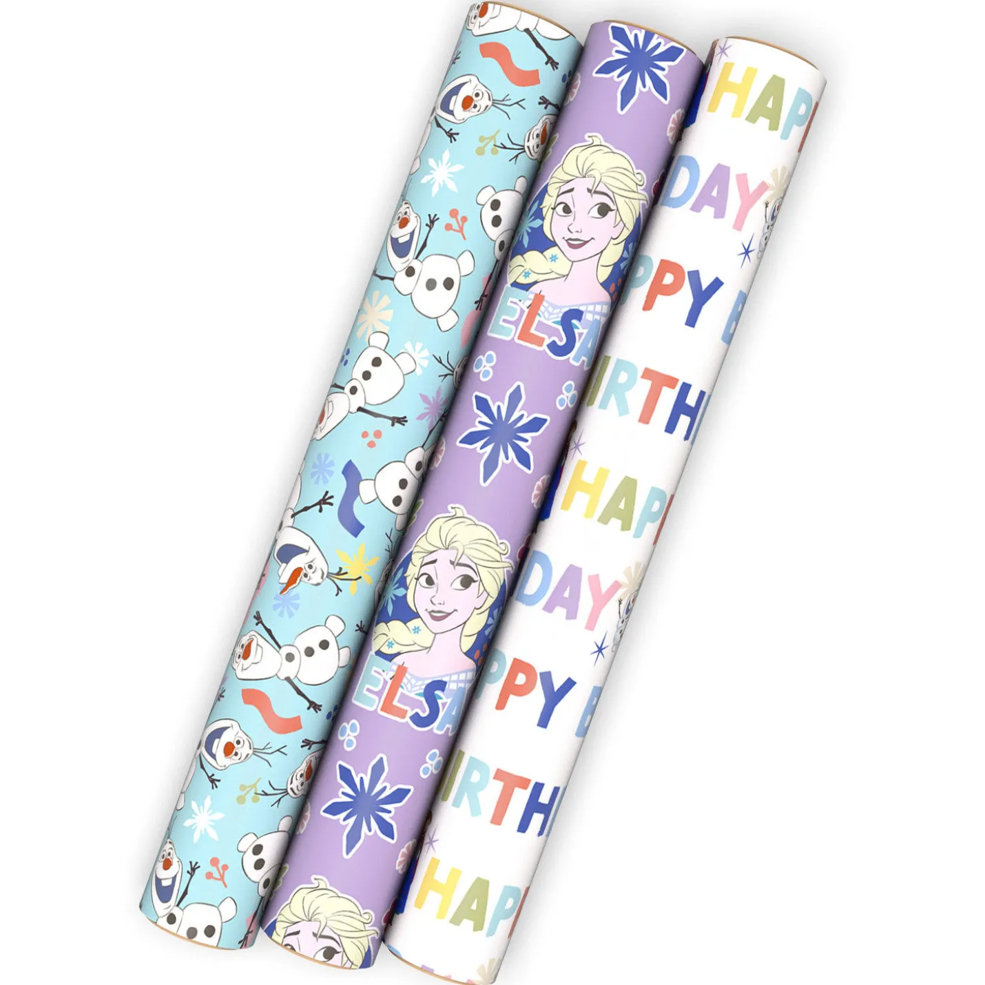 Disney Frozen 3-Pack Wrapping Paper Mini Roll Bundle, 45 sq. ft. total