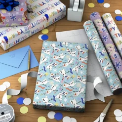 Disney Frozen 3-Pack Wrapping Paper Mini Roll Bundle, 45 sq. ft. total