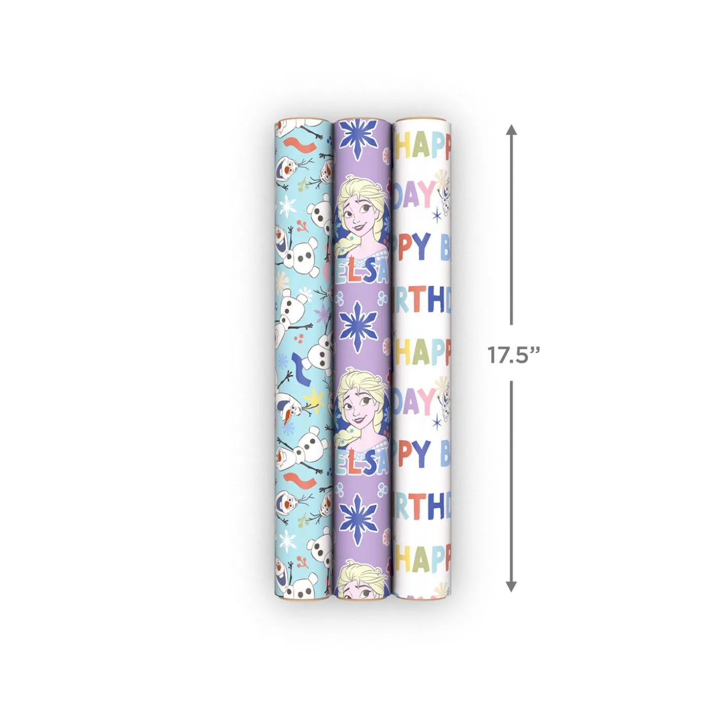 Disney Frozen 3-Pack Wrapping Paper Mini Roll Bundle, 45 sq. ft. total