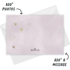 Disney Gold Mickey Icons Flat Wedding Thank You Photo Card