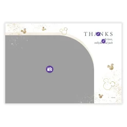 Disney Gold Mickey Icons Flat Wedding Thank You Photo Card