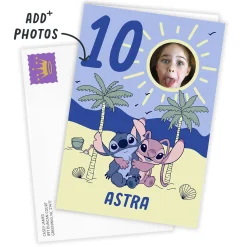 Disney Lilo & Stitch With Angel Custom Birthday Card