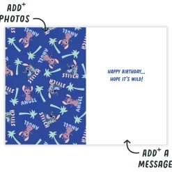 Disney Lilo & Stitch With Angel Custom Birthday Card