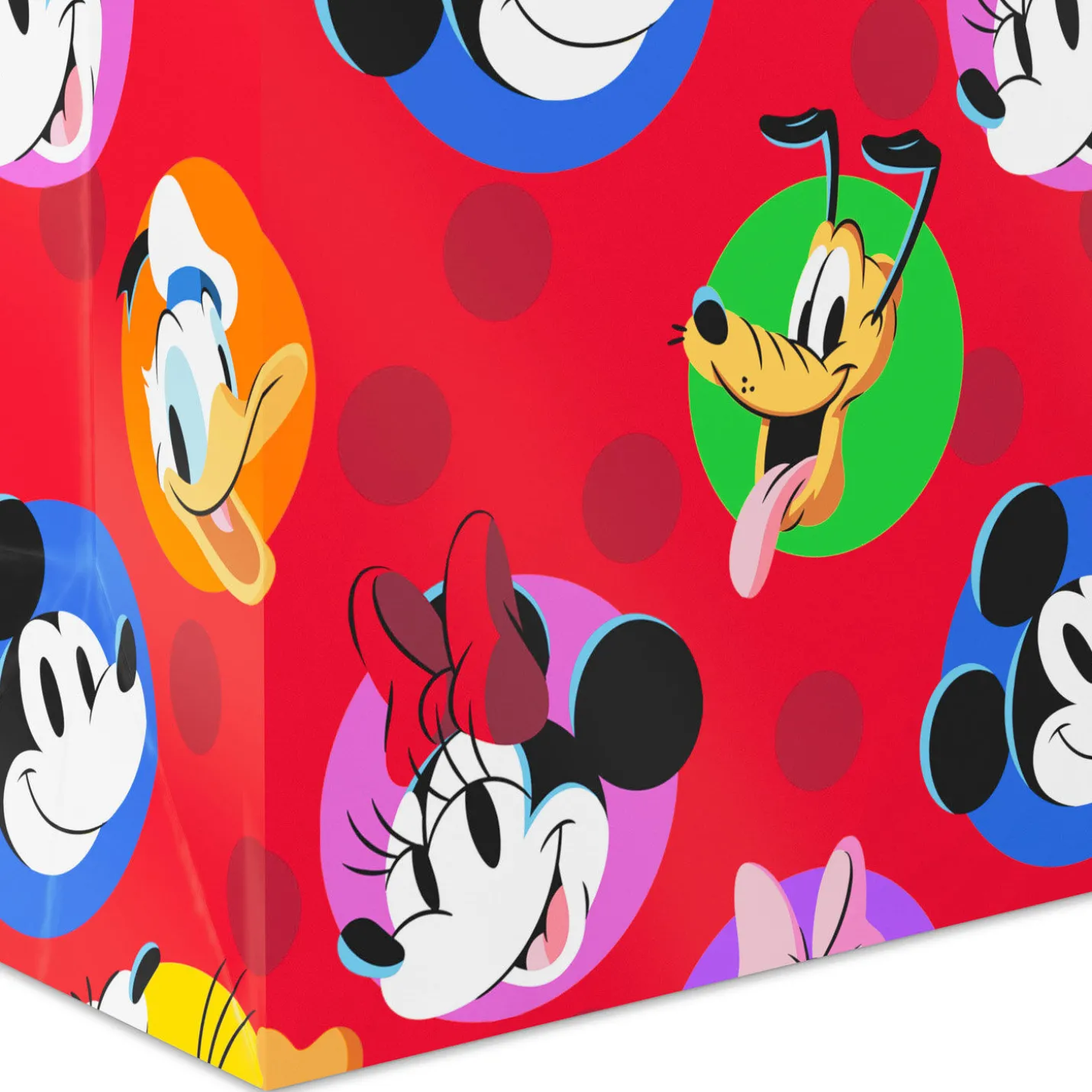9.6" Disney Mickey and Friends Polka-Dots on Red Medium Gift Bag