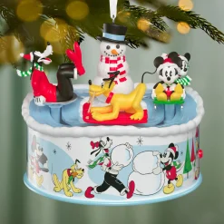 Disney Mickey and Friends Sledding Season Musical Ornament With Light and Motion
