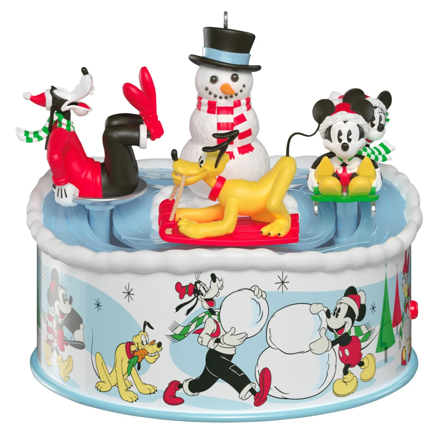 Disney Mickey and Friends Sledding Season Musical Ornament With Light and Motion