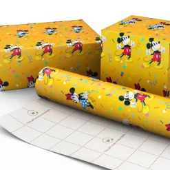 Disney Mickey and Minnie on Yellow Wrapping Paper Roll, 17.5 sq. ft.