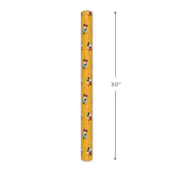 Disney Mickey and Minnie on Yellow Wrapping Paper Roll, 17.5 sq. ft.