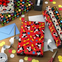 Disney Mickey and Minnie 3-Pack Wrapping Paper Mini Roll Bundle, 45 sq. ft. total