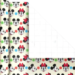 Disney Mickey and Minnie 3-Pack Wrapping Paper Mini Roll Bundle, 45 sq. ft. total