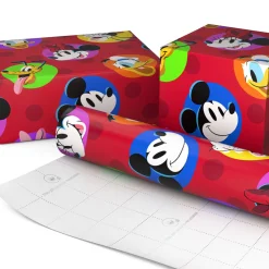 Disney Mickey Mouse and Friends on Red Wrapping Paper Roll, 17.5 sq. ft.