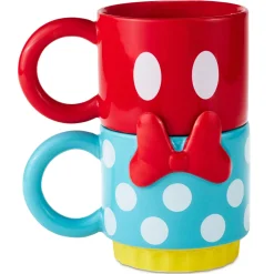 Disney Mickey Mouse and Minnie Mouse Stacking Mugs, Set of 2
