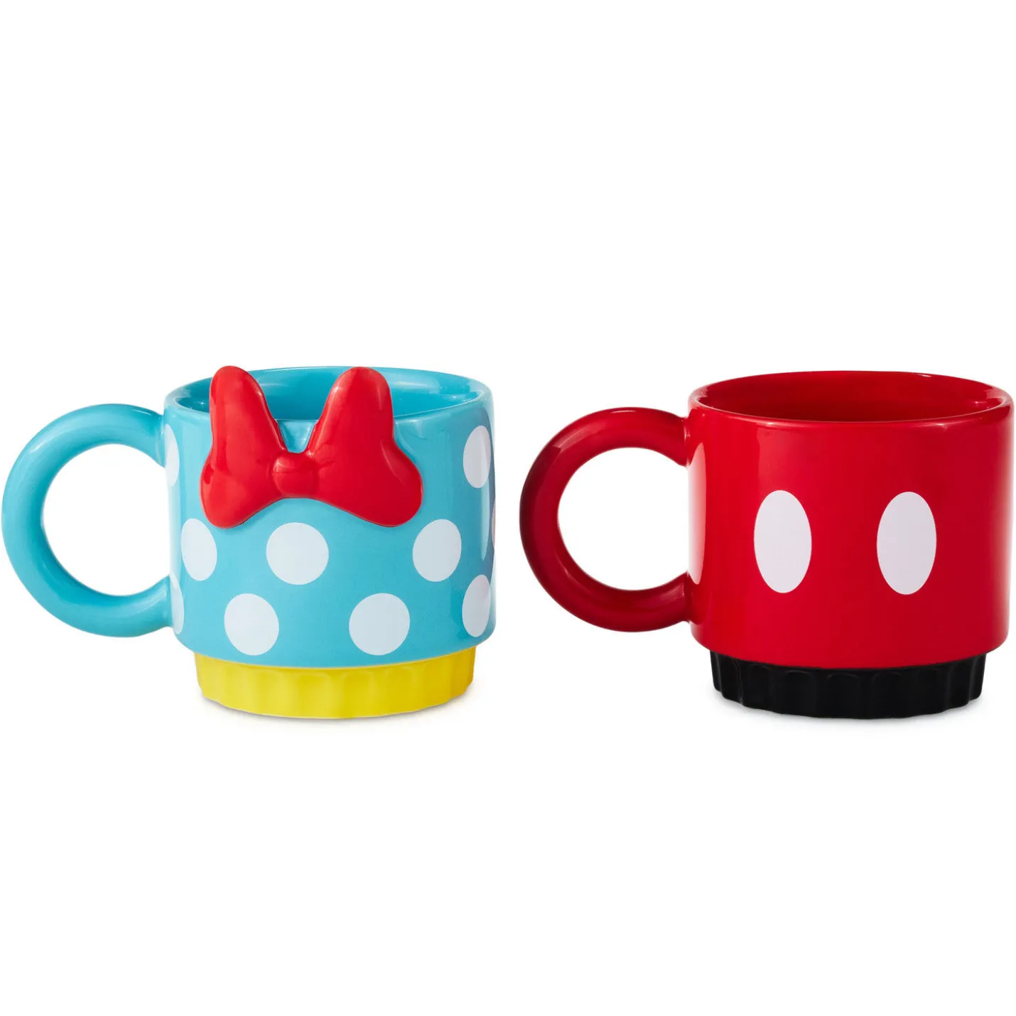 Disney Mickey Mouse and Minnie Mouse Stacking Mugs, Set of 2