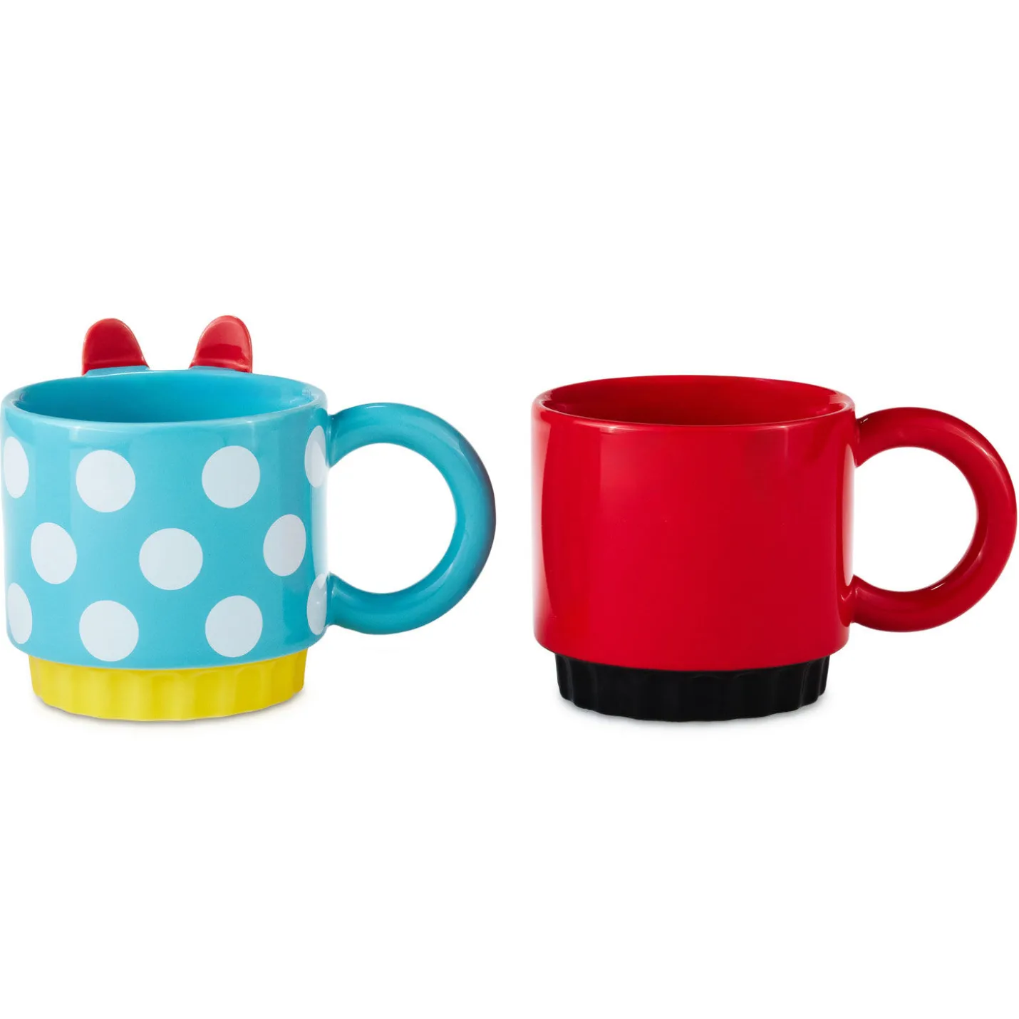 Disney Mickey Mouse and Minnie Mouse Stacking Mugs, Set of 2