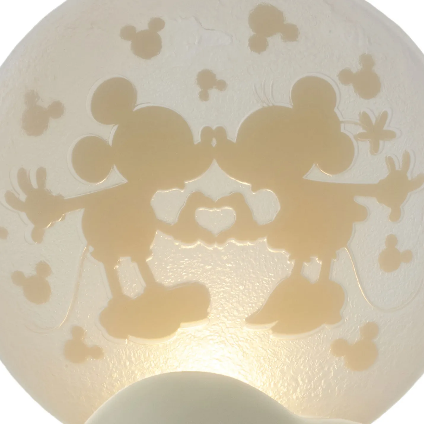 Disney Mickey Mouse and Minnie Mouse Moon Figurine With Light
