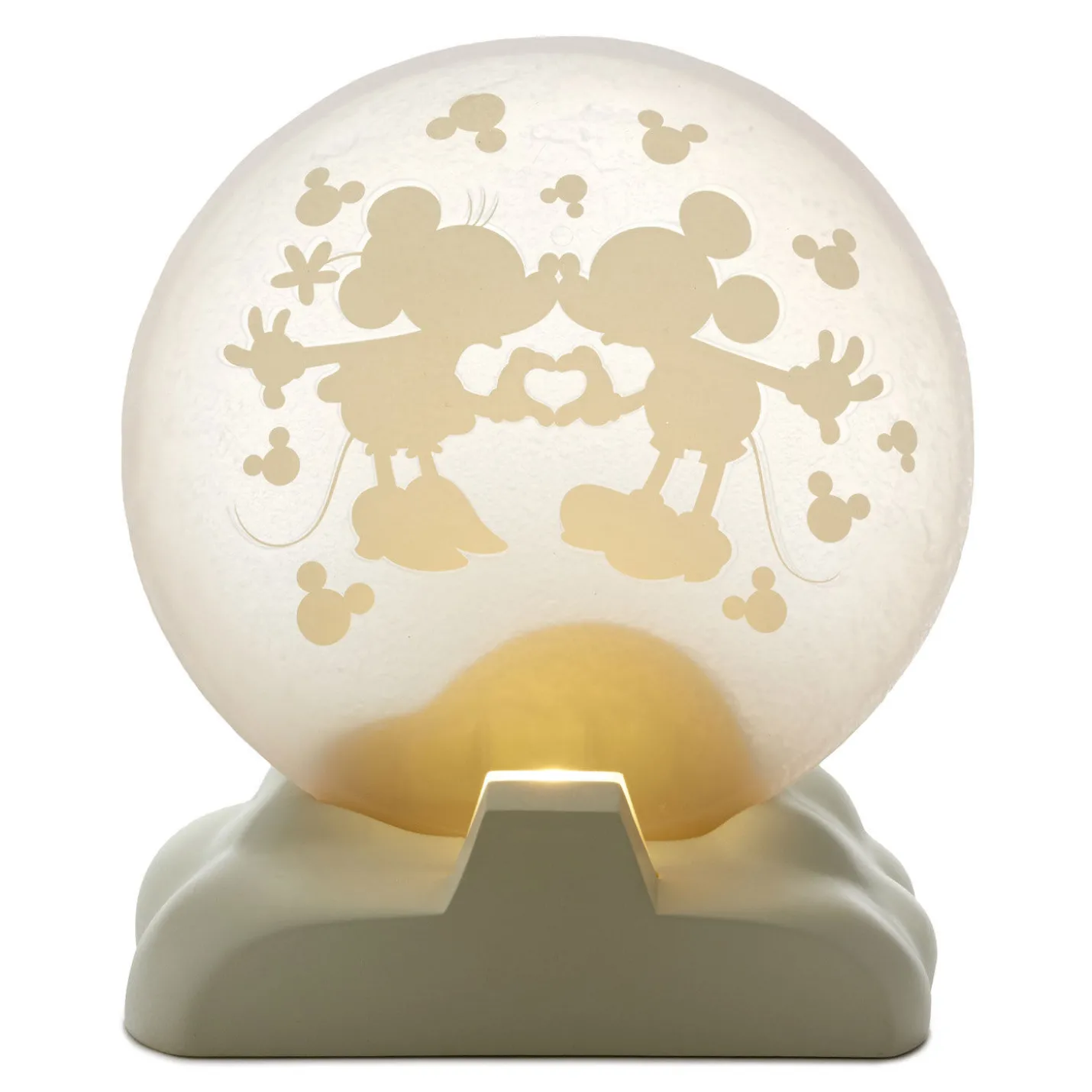 Disney Mickey Mouse and Minnie Mouse Moon Figurine With Light