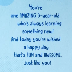 Disney Mickey Mouse and Pluto Third Birthday Card for Kid With Sticker