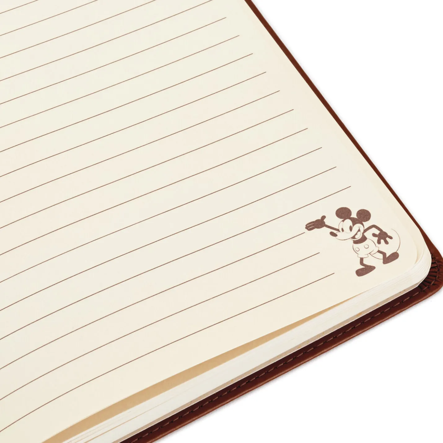 Disney Mickey Mouse Brown Faux Leather Journal