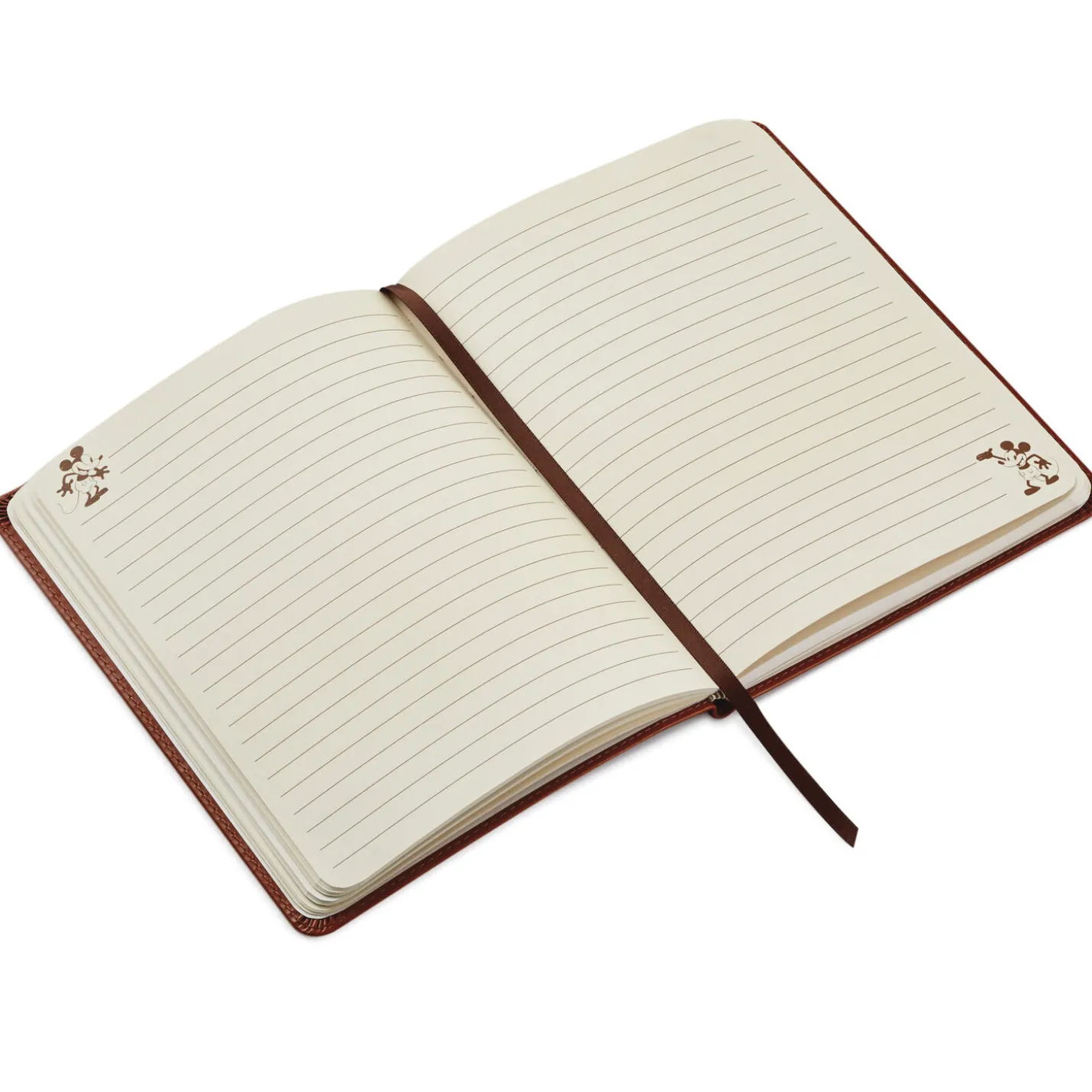 Disney Mickey Mouse Brown Faux Leather Journal