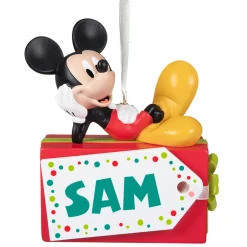 Disney Mickey Mouse Christmas Present Personalized Ornament, Custom Text
